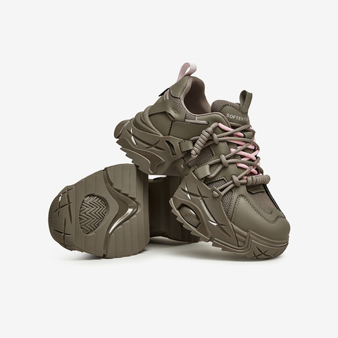 百思图2024春季新款商场同款街头运动老爹鞋厚底女休闲鞋XC058AM4