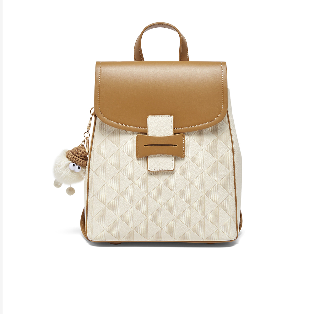 百思图2023秋季新款商场同款时尚学院风双肩背包女X3086CX3