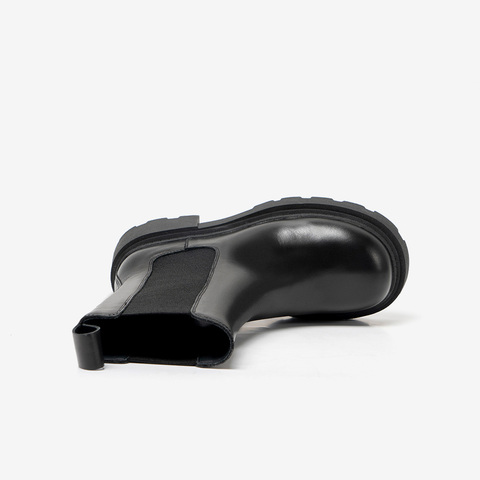 百思图2022冬季新款厚底经典潮流搭配烟筒靴切尔西靴女靴ID166DD3