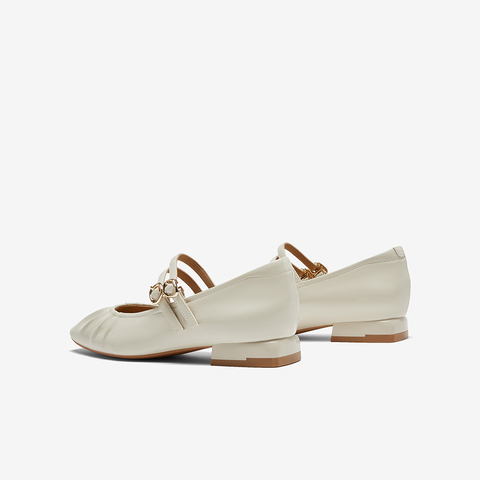 百思图2024春季新款商场同款时髦法式玛丽珍鞋粗跟女单鞋TSQ33AQ4