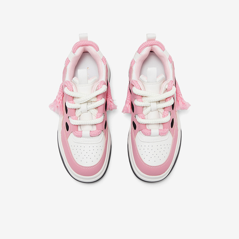 百思图2024春季新款商场同款时尚运动板鞋厚底女休闲鞋VZS02AM4