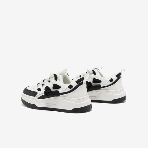 百思图2024春季新款商场同款时尚运动板鞋厚底女休闲鞋VZS02AM4