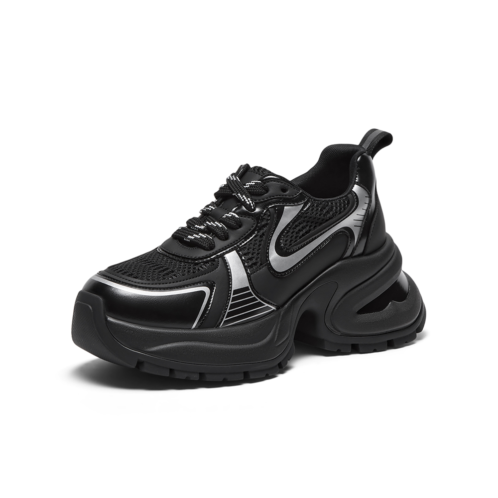 百思图2024春季新款商场同款时尚户外老爹鞋厚底女休闲鞋UAZ01AM4