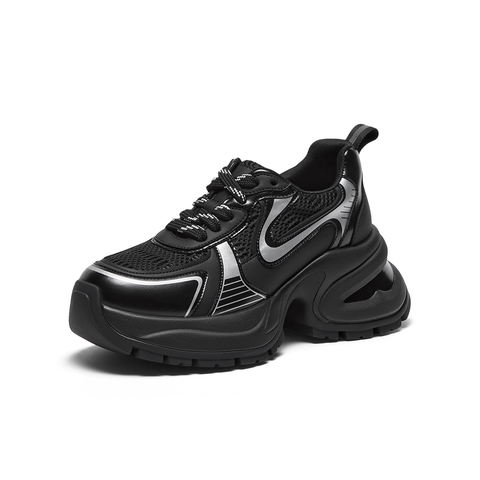 百思图2024春季新款商场同款时尚户外老爹鞋厚底女休闲鞋UAZ01AM4