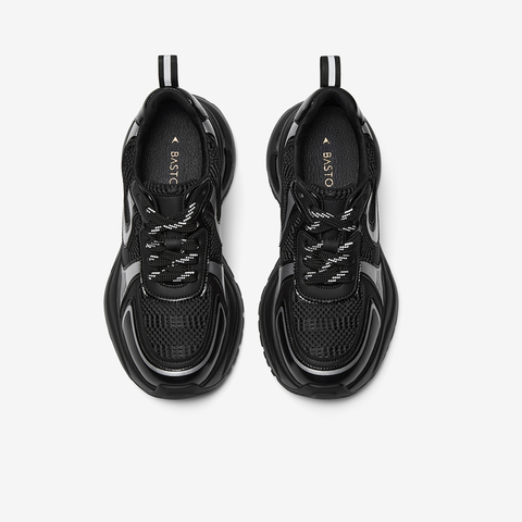 百思图2024春季新款商场同款时尚户外老爹鞋厚底女休闲鞋UAZ01AM4