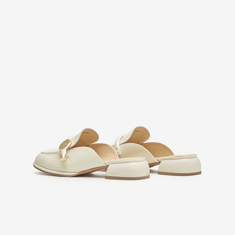 百思图2024夏季新款商场同款简约时尚穆勒拖粗跟女凉鞋KB236BH4