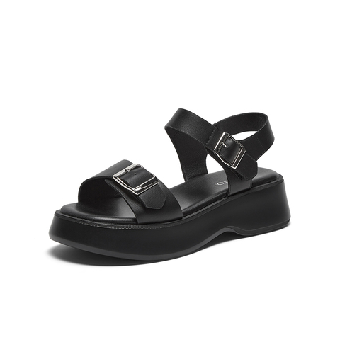 百思图2024夏季新款商场同款时尚休闲运动凉厚底女凉鞋TX303BL4