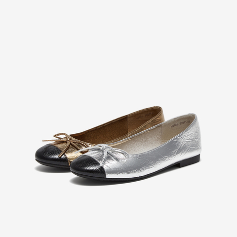 百思图2024秋季新款简约休闲蝴蝶结浅口方跟女单鞋M5101CQ4