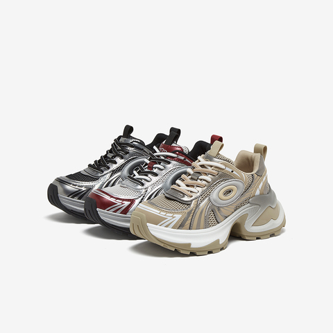 百思图2024秋季新款商场同款街头运动老爹鞋厚底女休闲鞋D5163CM4