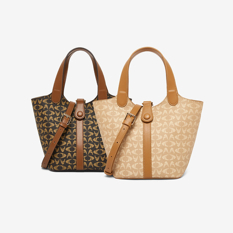 百思图2024秋季新款商场同款复古水桶包单肩斜挎包女X3506CX4