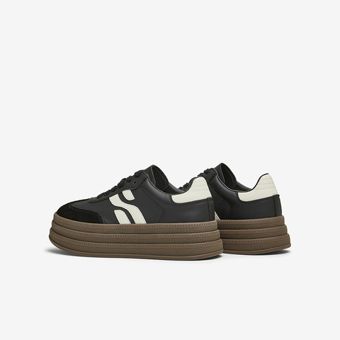 百思图2024秋季新款商场同款复古运动德训鞋厚底女休闲鞋I7298CM4