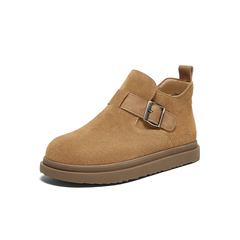 百思图2024冬季新款商场同款复古休闲勃肯鞋平跟女单鞋BG577DD4