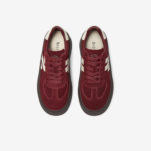 百思图2025春季新款时尚复古街头运动德训鞋厚底女休闲鞋I7535AM5