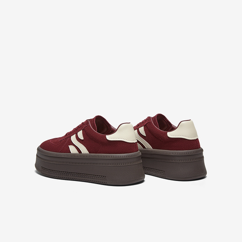 百思图2025春季新款时尚复古街头运动德训鞋厚底女休闲鞋I7535AM5