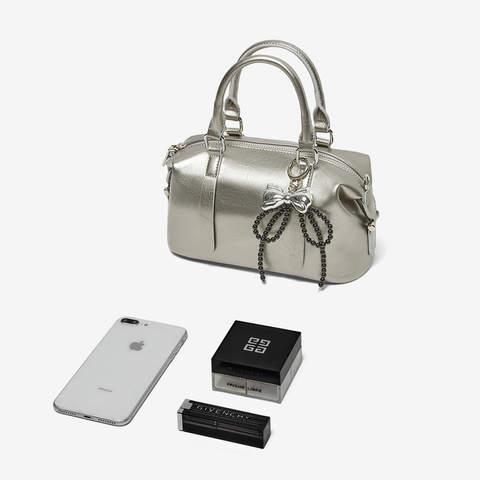 百思图2025春新款商场同款复古休闲波士顿包单肩斜挎包女X3568AX5