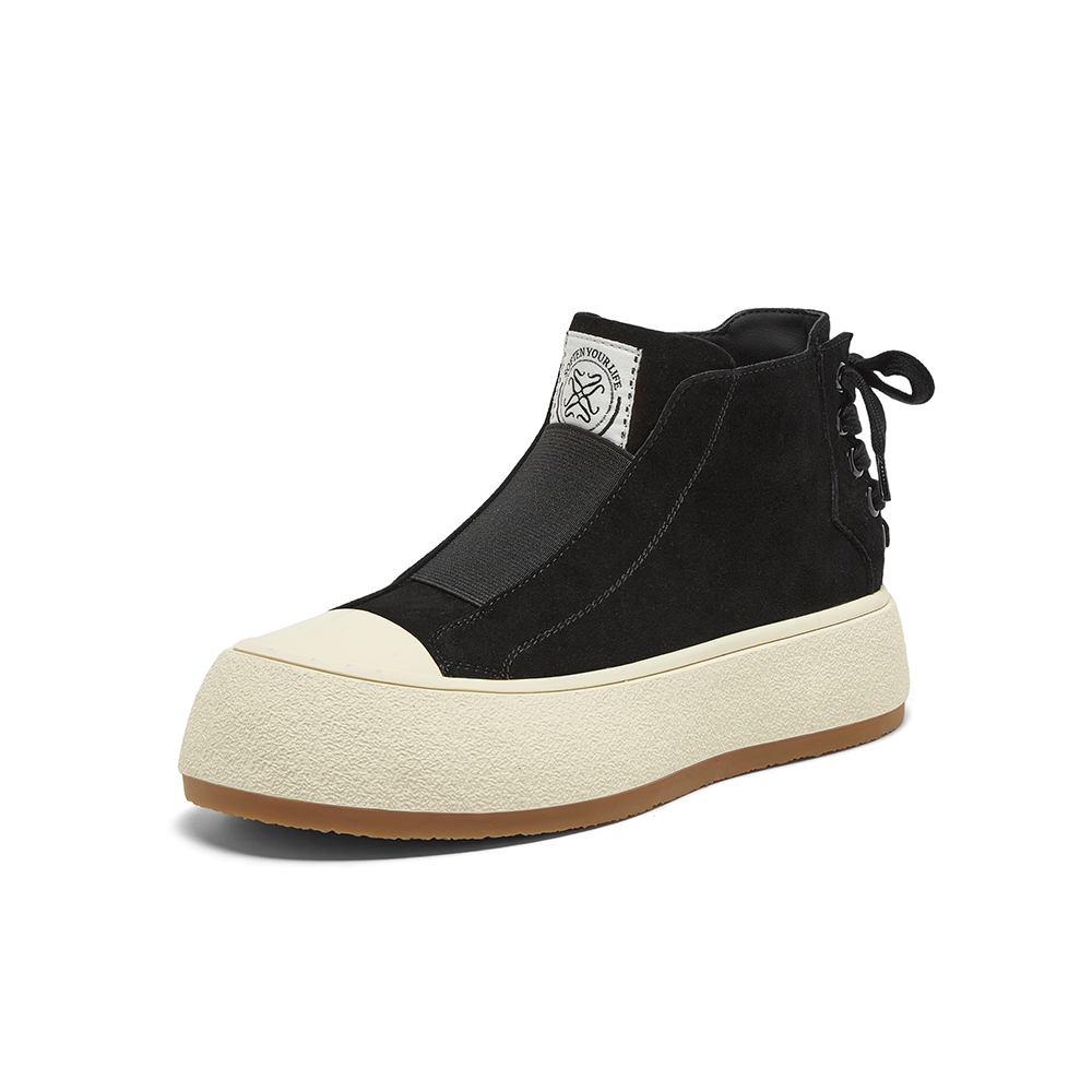 百思图2025春季新款商场同款户外高帮板鞋厚底女休闲鞋UQT01AD5