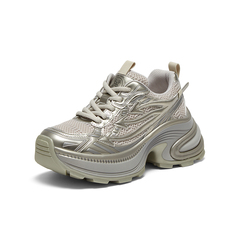 百思图2025春季新款商场同款户外运动老爹鞋厚底女休闲鞋D5210AM5