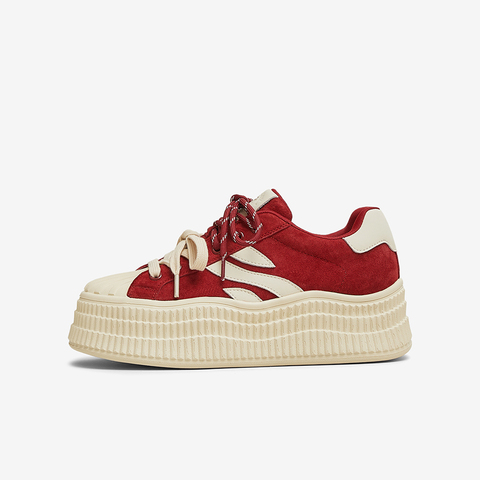 百思图2025春季新款商场同款户外运动板鞋厚底女休闲鞋E0315AM5