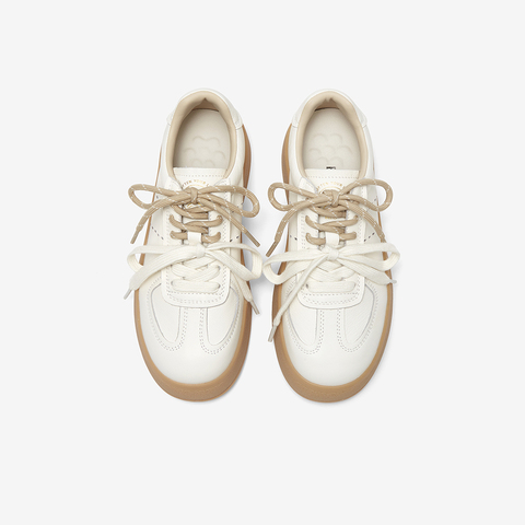 百思图2025春季新款商场同款复古运动德训鞋厚底女休闲鞋I7681AM5