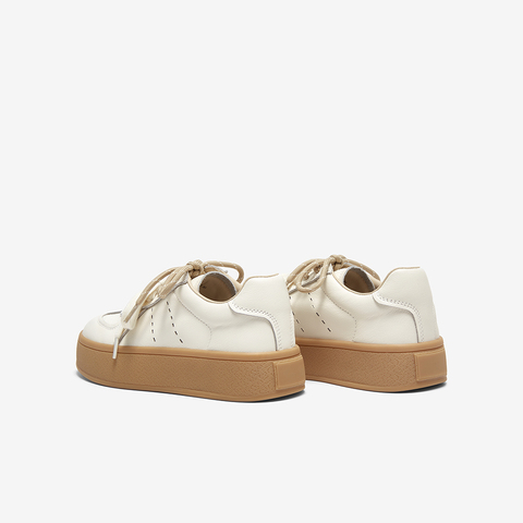 百思图2025春季新款商场同款复古运动德训鞋厚底女休闲鞋I7681AM5