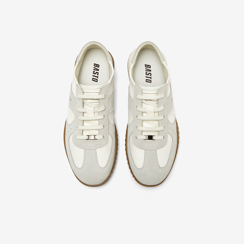 百思图2025春季新款商场同款复古运动德训鞋平跟男休闲鞋L589DAM5