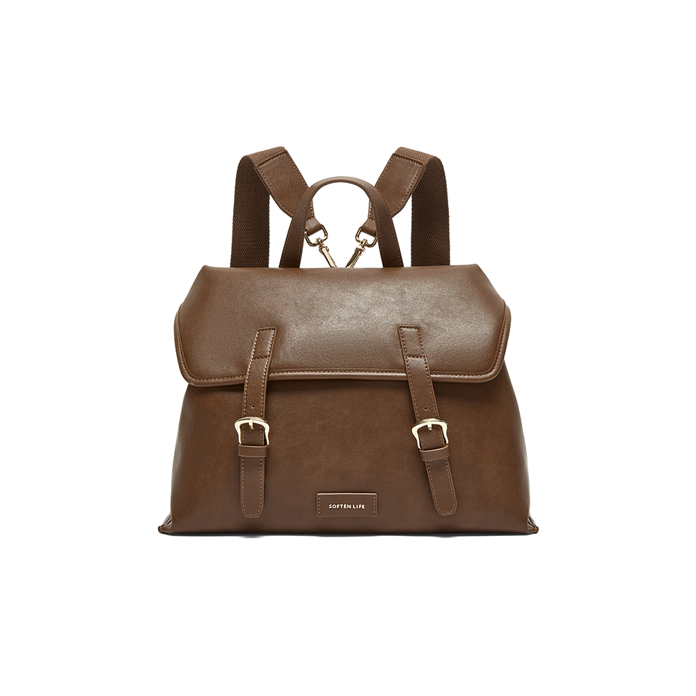 百思图2025春季新款商场同款时尚简约双肩背包女X3639AX5