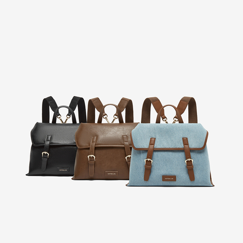 百思图2025春季新款商场同款时尚简约双肩背包女X3639AX5