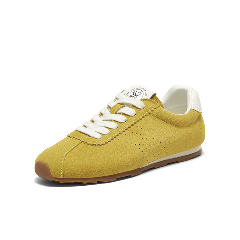 百思图2025春季新款时尚户外复古运动德训鞋平跟女休闲鞋V0133AM5