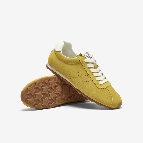 百思图2025春季新款时尚户外复古运动德训鞋平跟女休闲鞋V0133AM5