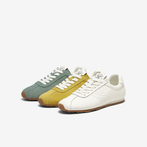 百思图2025春季新款时尚户外复古运动德训鞋平跟女休闲鞋V0133AM5