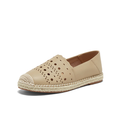 百思图2025夏季新款时尚简约复古休闲渔夫鞋平跟女单鞋B0080BA5