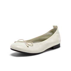 百思图2025秋季新款简约时尚蝴蝶结通勤浅口粗跟女单鞋B8013CQ5