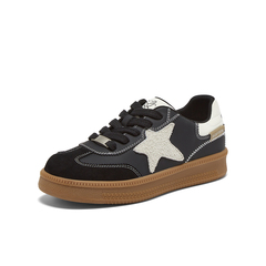 百思图2025秋季新款德训鞋时尚复古街头女休闲运动鞋B6701CM5