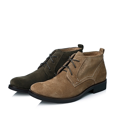 Bata/拔佳冬季专柜同款棕色二层牛皮男靴A6D44DD5
