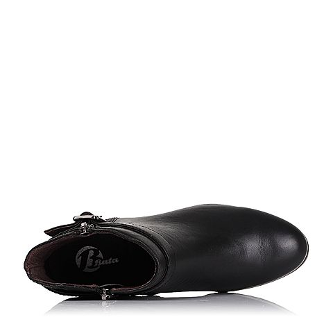 BATA/拔佳秋季专柜同款黑牛皮女靴AJ442CD5