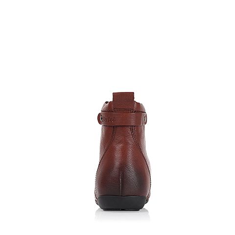 Bata/拔佳冬季专柜同款棕红油皮山羊皮女休闲靴（软）AM823DD5
