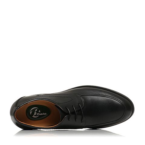Bata/拔佳春季专柜同款黑色牛皮内增高男单鞋 581-2AM6