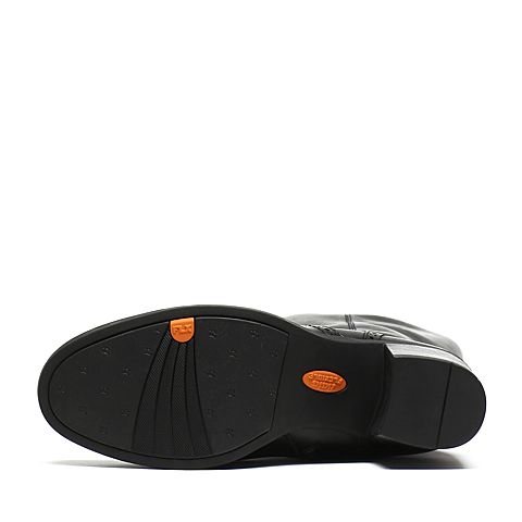 Bata/拔佳冬季专柜同款黑色时尚雕花牛皮女长靴(软)AT380DG6