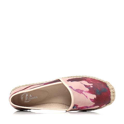 Bata/拔佳夏季专柜同款简约平跟粉色羊绒皮女休闲鞋AS720BM6