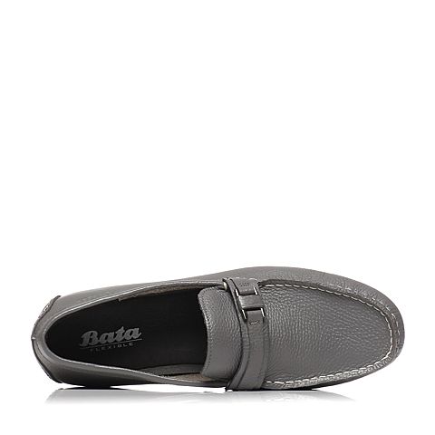 Bata/拔佳专柜同款灰色牛皮男休闲鞋(软)A8S02AM6