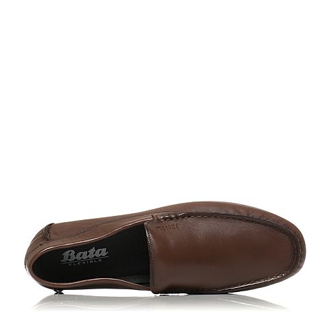 BATA/拔佳春季专柜同款灰色绵羊皮平跟男休闲鞋(软)A8S13AM6