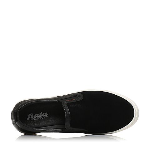 BATA/拔佳春季专柜同款黑色套脚平跟男鞋82P06AM6