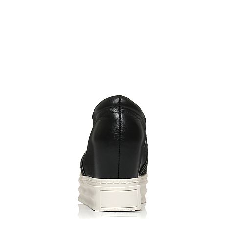 Bata/拔佳秋季专柜同款黑色时尚拼接女休闲单鞋188-2CM6