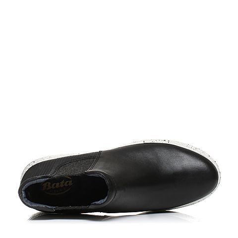 Bata/拔佳秋专柜同款黑色休闲简约厚底女短靴AP240CD6