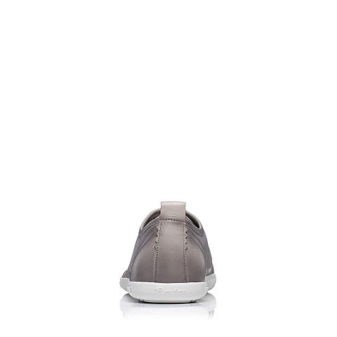 Bata/拔佳夏季专柜同款灰色舒适休闲圆头平跟牛皮女单鞋AV220BM7