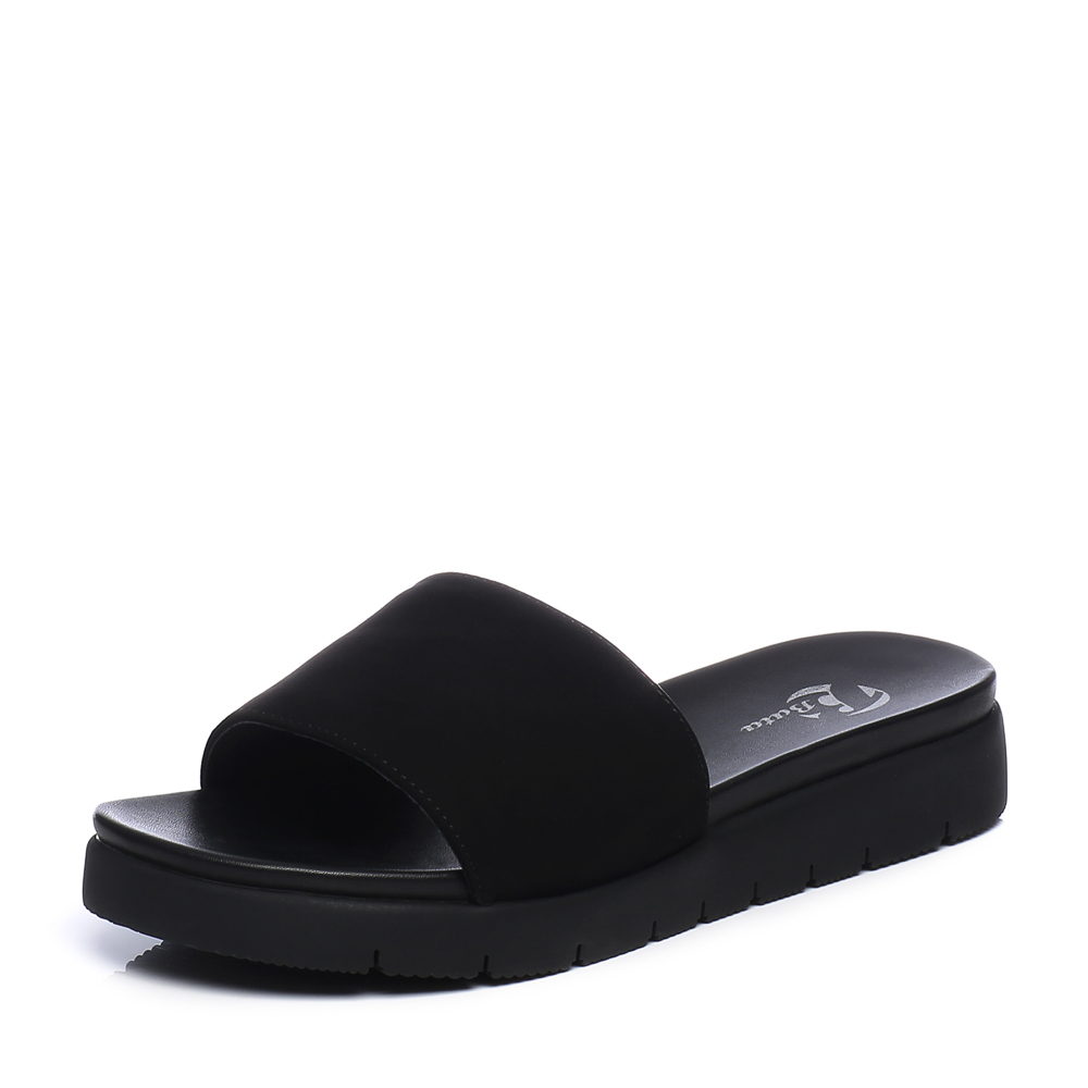 Bata/拔佳夏季专柜同款黑色日常居家舒适简约磨砂牛皮女凉拖鞋L-15HBT7