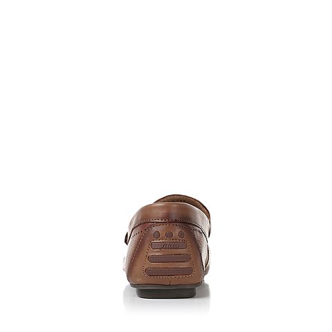 Bata/拔佳夏季专柜同款深棕舒适平跟牛皮男休闲乐福鞋(软)A8S10BM7
