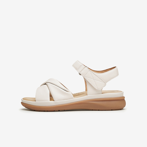 Bata时装凉鞋女2024夏商场新款百搭羊皮厚底通勤一字带鞋AYI06BL4