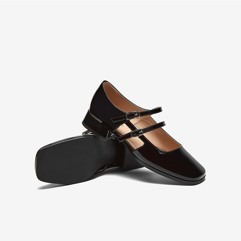 Bata中空凉鞋女2024春季新款百搭牛皮粗跟复古玛丽珍单鞋YA461AK4