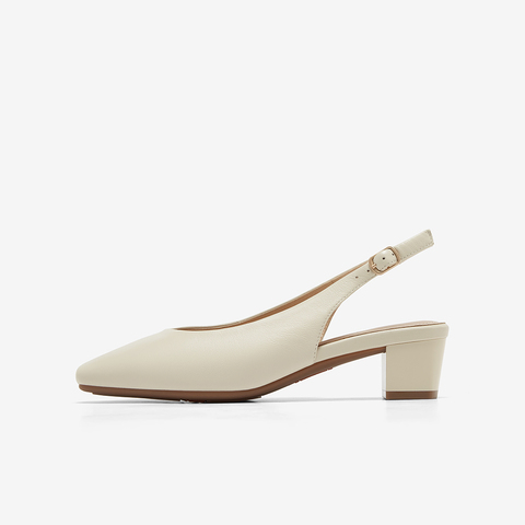 Bata后空凉鞋女2024春商场新款羊皮百搭优雅软底粗跟单鞋668A6AH4